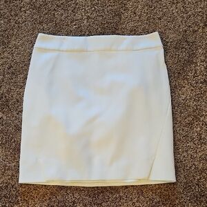 White House Black Market Ivory Mini Skirt with Clean Lines